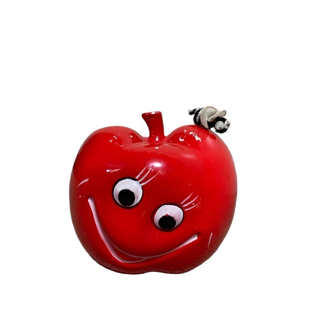 Anthropomorphic Smiley Face Apple With Googley Eyes Honeybee Pencil Cup Teacher